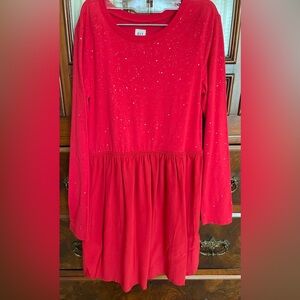 Girls Gap Red Knit Dress w/Glittery Bodice Holiday Dress